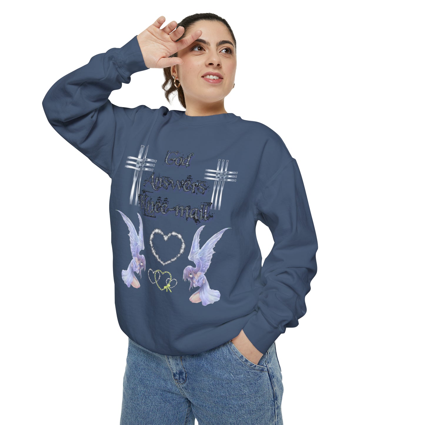 Knee-Mail Unisex Garment-Dyed Sweatshirt