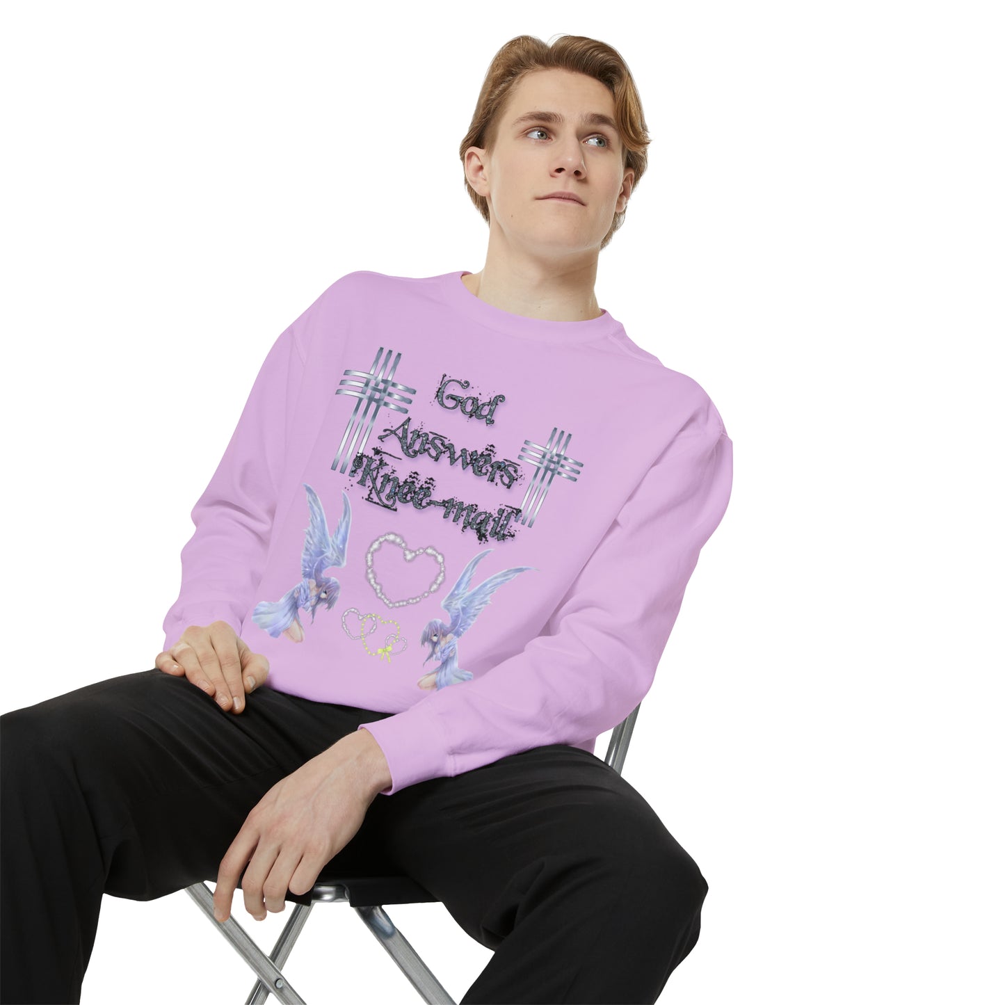 Knee-Mail Unisex Garment-Dyed Sweatshirt